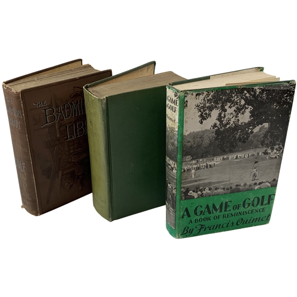 Three Volumes of Golf Literature by Francis Ouimet, J.H. Taylor, and Horace Hutchinson