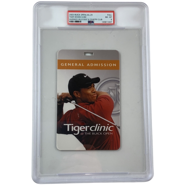 2003 Tiger Woods Clinic at the Buick Open PSA 8 NM-MT Full Ticket