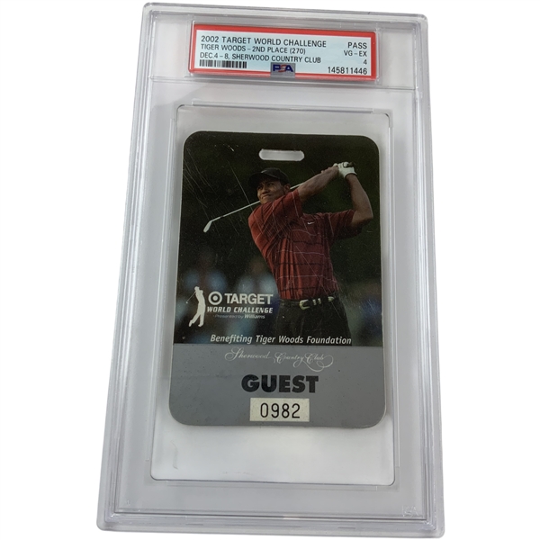 2002 Target World Challenge Guest Pass Tiger Woods PSA VG-EX 4