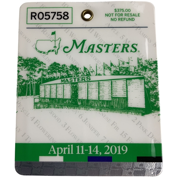 2019 Masters Tournament Series Badge #R05758 - Tiger Woods Win