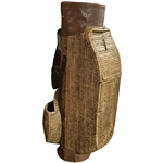 Vintage Woven Wicker and Leather Golf Bag