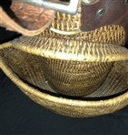 Vintage Woven Wicker and Leather Golf Bag