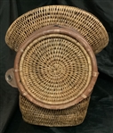 Vintage Woven Wicker and Leather Golf Bag