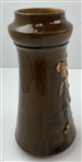 Unmarked Ceramic Vase with Raised Golf Figure