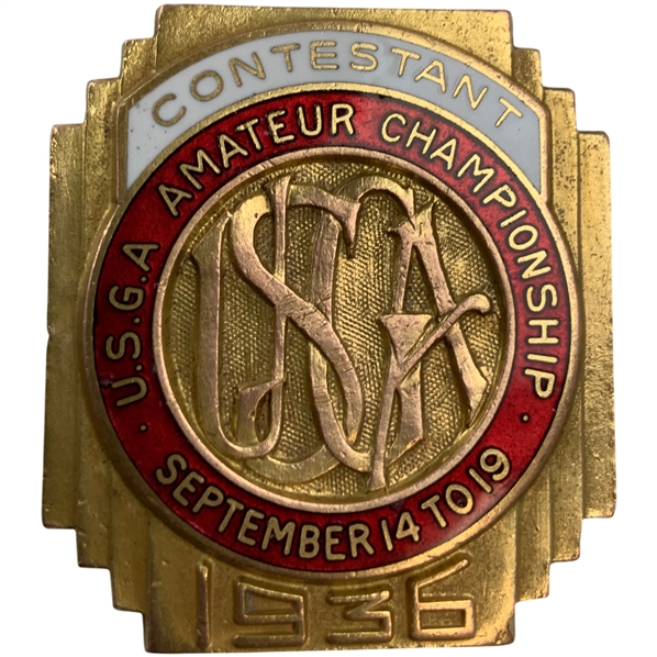 1936 US Amateur at Garden City Contestant Badge