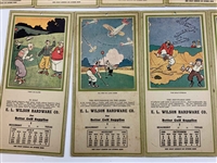 Group of 11 1928-29 Golf Lesson Calendar Advertising Cards w/ Gene Sarazen