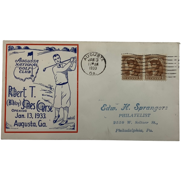 1933 Augusta National Opening Bobbys Course First Day Cover