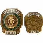 Pair of Consecutive Year Western Golf Association Junior Amateur Contestant Badges from 1940 and 1941 