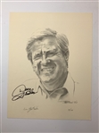 Larry Mize and Doug Sanders Signed William Van Zandt Limited Edition Golf Portraits JSA ALOA