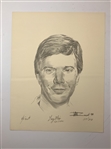 Larry Nelson & Larry Mize Signed William Van Zandt Limited Edition Golf Portraits JSA ALOA