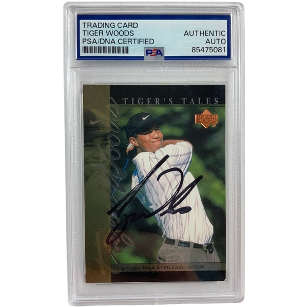 2001 Upper Deck Tiger Woods Tigers Tales Card TT17 PSA/DNA Authentic Auto
