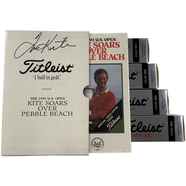 Tom Kite Signed 1992 U.S. Open at Pebble Beach Titleist Commemorative Box Set JSA ALOA