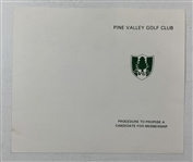 A Trio of Pine Valley Golf Club Ephemera including Scorecard, Membership Procedure, and Letterhead