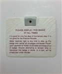 1986 Masters Tournament SERIES Badge Low #55 - Jack Nicklaus Winner