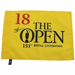 Brian Harman Signed 2023 The Open Championship at Royal Liverpool Yellow Screen Flag JSA ALOA