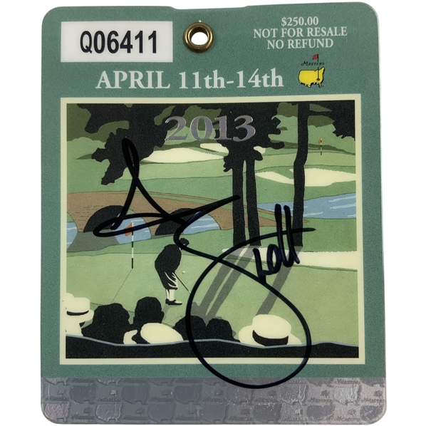 Adam Scott Signed 2013 Masters Tournament SERIES Badge #Q06411 JSA ALOA