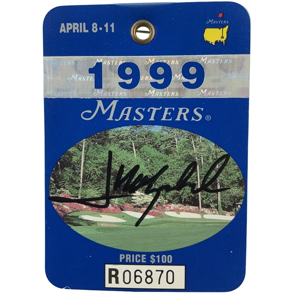 Jose Maria Olazabal Signed 1999 Masters Tournament SERIES Badge #R06870 JSA ALOA