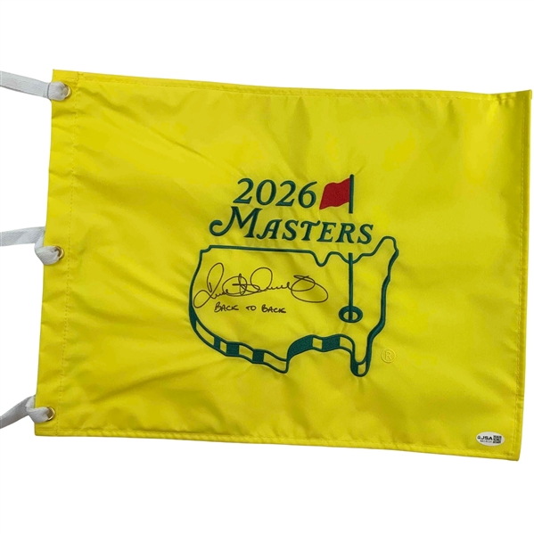 Rory McIlroy Signed 2026 Masters Tournament Embroidered Flag w/ Back To Back JSA #BA14131