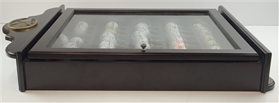 A Collection of Forty Signed Professional Golf Balls in a Bombay Company Display Case JSA ALOA