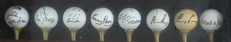 A Collection of Forty Signed Professional Golf Balls in a Bombay Company Display Case JSA ALOA