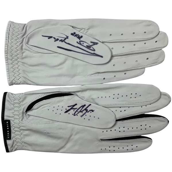 Norman & Oosthuizen Signed Golf Gloves JSA ALOA