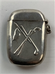 Antique Sterling Silver Match Safe with Golfing Motif