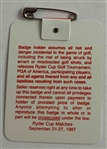 A Collection of Five Golf Tournament Badges and Pins from Muirfield Village Golf Club