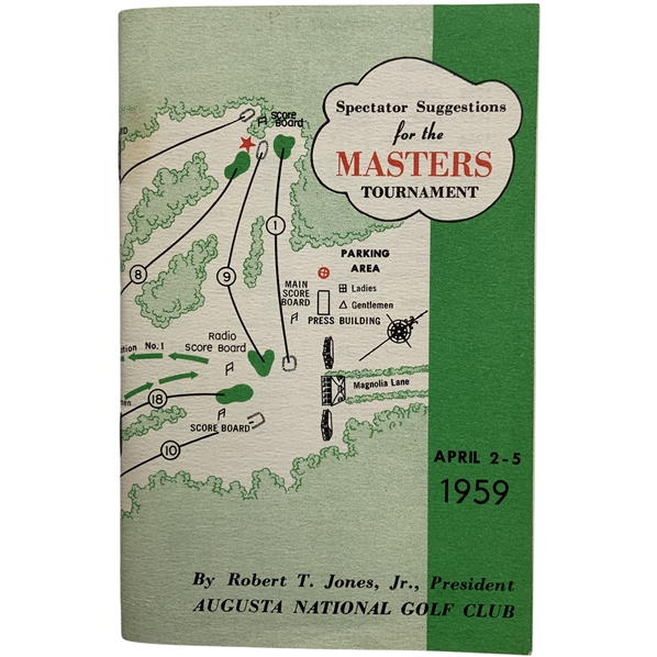 1959 Masters Tournament Spectator Guide - Art Wall Winner