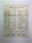 A Collection of Five 1967 Masters Tournament Memorabilia Items Including Pairing Sheets and Spectator Guide