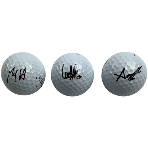 Max Homa, Ludvig Aberg & Aaron Rai Signed Masters Logo Golf Balls JSA ALOA