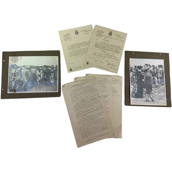 A Collection of Sir Henry Cotton World War II RAF Documents Golf Photographs and Annotated Manuscript