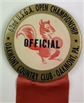 1962 US Open at Oakmont CC Official's Badge Ribbon - Jack 1st Pro Win - Rare!