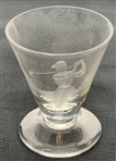 Set of Four Libbey Glass The Golfer Pattern Footed Glasses