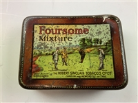 Two Vintage British Lithographed Metal Golfing Theme Tins