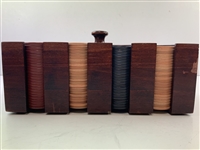 Vintage Golf-Themed Clay Poker Chip Set in Wooden Caddy