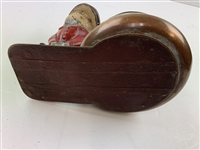 Vintage Painted Cast Metal and Copper-Plated Golfer Silent Butler Ashtray, Attributed to Dunlop