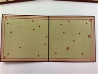 Antique J.W. Spear and Sons Indoor Golf Board Game with Cast Metal Hazards