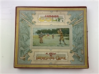 Antique J.W. Spear and Sons Indoor Golf Board Game with Cast Metal Hazards