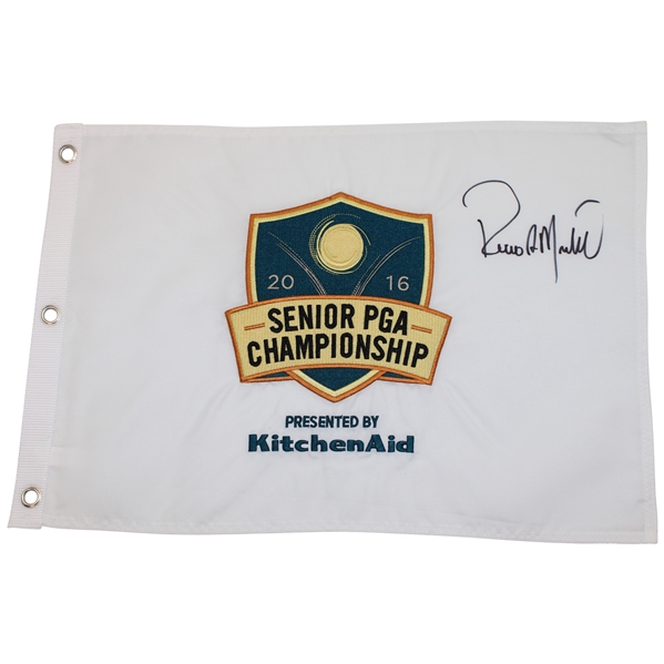 Rocco Mediate Signed 2016 Senior PGA Championship Embroidered Flag JSA ALOA