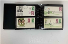 US Golf/Historical Philatelic Collection, FDCs, Sigs Include Nicklaus, Trevino, Olazabal & Many More 