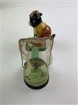 TPS Japan Tin Litho Windup Mechanical Bear Golfer Toy Set with Original Box