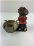 Vintage Cast Metal Golfer Ashtray and Matchbox Holder Attributed to Dunlop