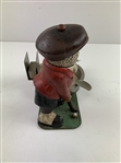 Vintage Cast Metal Golfer Ashtray and Matchbox Holder Attributed to Dunlop