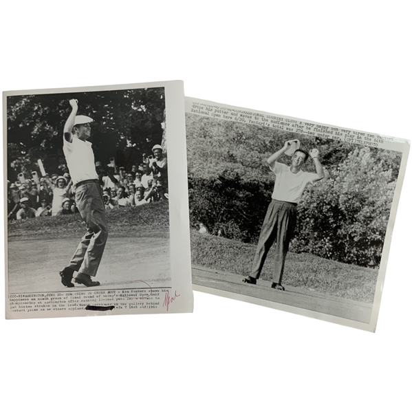 A Pair of Ken Venturi 1964 U.S. Open Original Wire Photographs