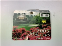 A Collection of Five Tournament Badges and Tickets Representing Each Of Tiger Woods Career Masters Wins