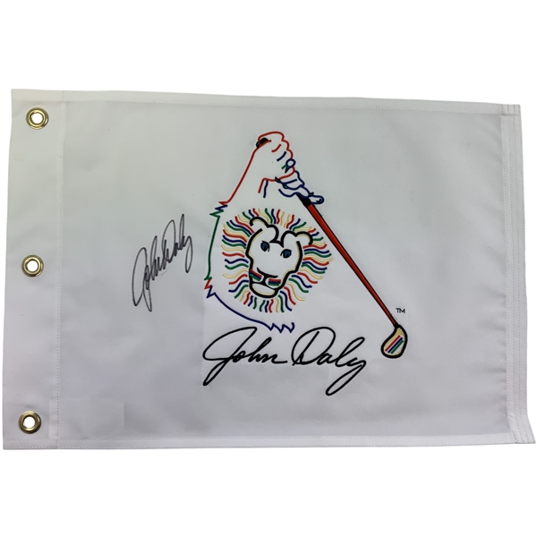 John Daly Signed Official Lion Logo Golf Pin Flag JSA ALOA