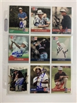 A Collection of 33 Signed Professional Golf Trading Cards including Major Champions and Notable Rookies JSA ALOA