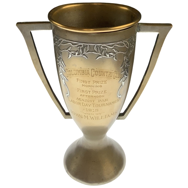 1916 Columbia Country Club Golf Sterling on Bronze Trophy
