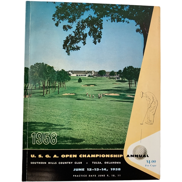 1958 US Open at Southern Hills Official Program - Tommy Bolt Winner