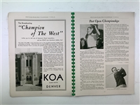1938 US Open Championship at Cherry Hills Club Program - Ralph Guldahl Winner